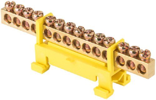 Шина неизолированная тип "Стойка" EKF PROxima PE "земля" ШНИ-6х9-14-С-Ж 14 групп желтый картинка 